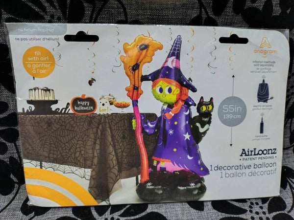 Balon foliowy czarownica Halloween Stojący 139 cm