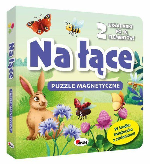 Puzzle magnetyczne Na łące – zestaw kreatywny dla dzieci z książeczką