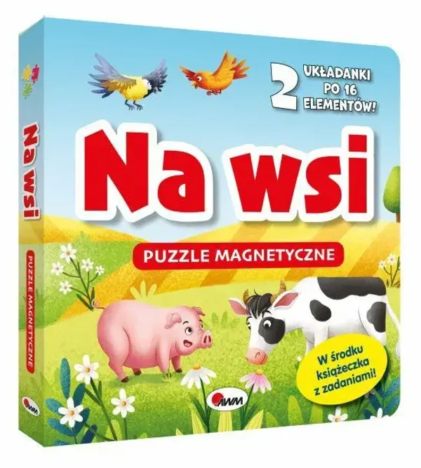Puzzle magnetyczne Na wsi – zestaw edukacyjny dla dzieci z książką