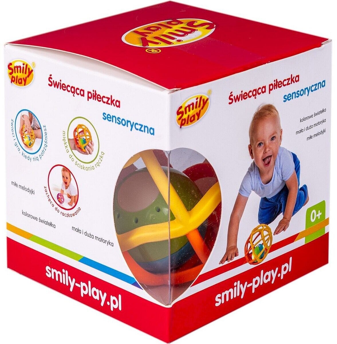 Piłka do zabawy SMILY PLAY Piłeczki sensoryczne świecąca SP83658