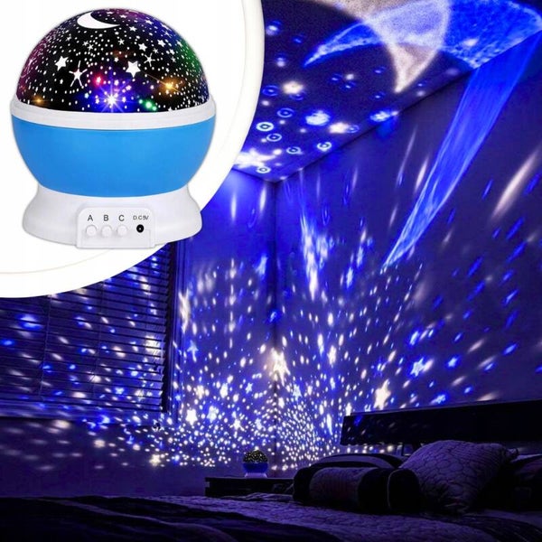 Projektor Gwiazd Obrotowy 360° LED Lampka Nocna Niebieski LEAN Toys