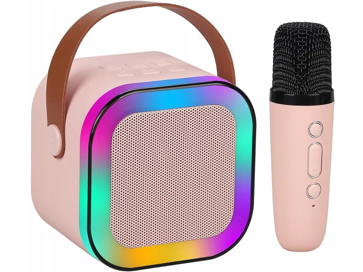 PRZENOŚNY Zestaw Do KARAOKE MIKROFON + GŁOŚNIK Bezprzewodowy Bluetooth USB