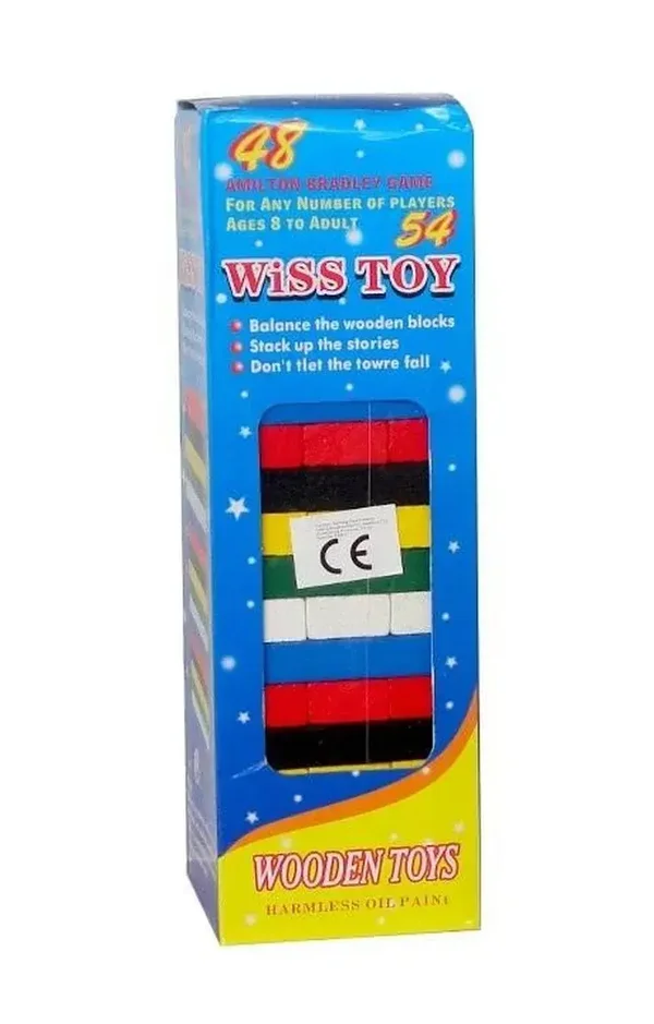 DREWNIANA GRA ZRĘCZNOŚCIOWA – TYPU JENGA 57 ELEMENTÓW