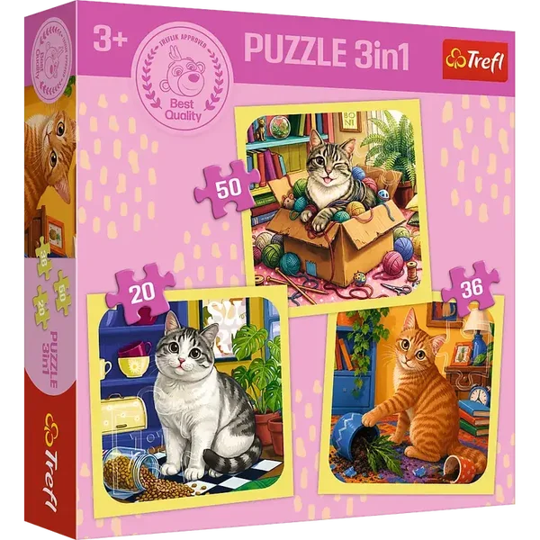 Puzzle 3w1 kotki trefl