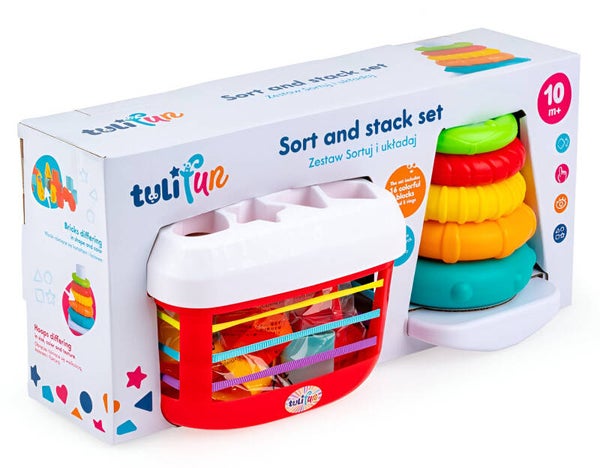 Zestaw Sortuj i układaj Sorter Piramidka TuliFun