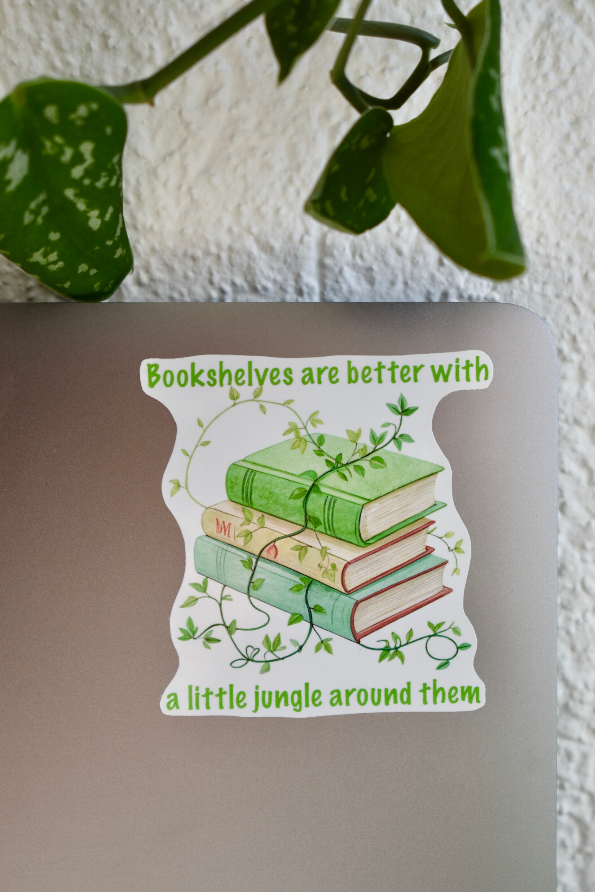 Sticker - Bookshelves are better with a little jungle around them