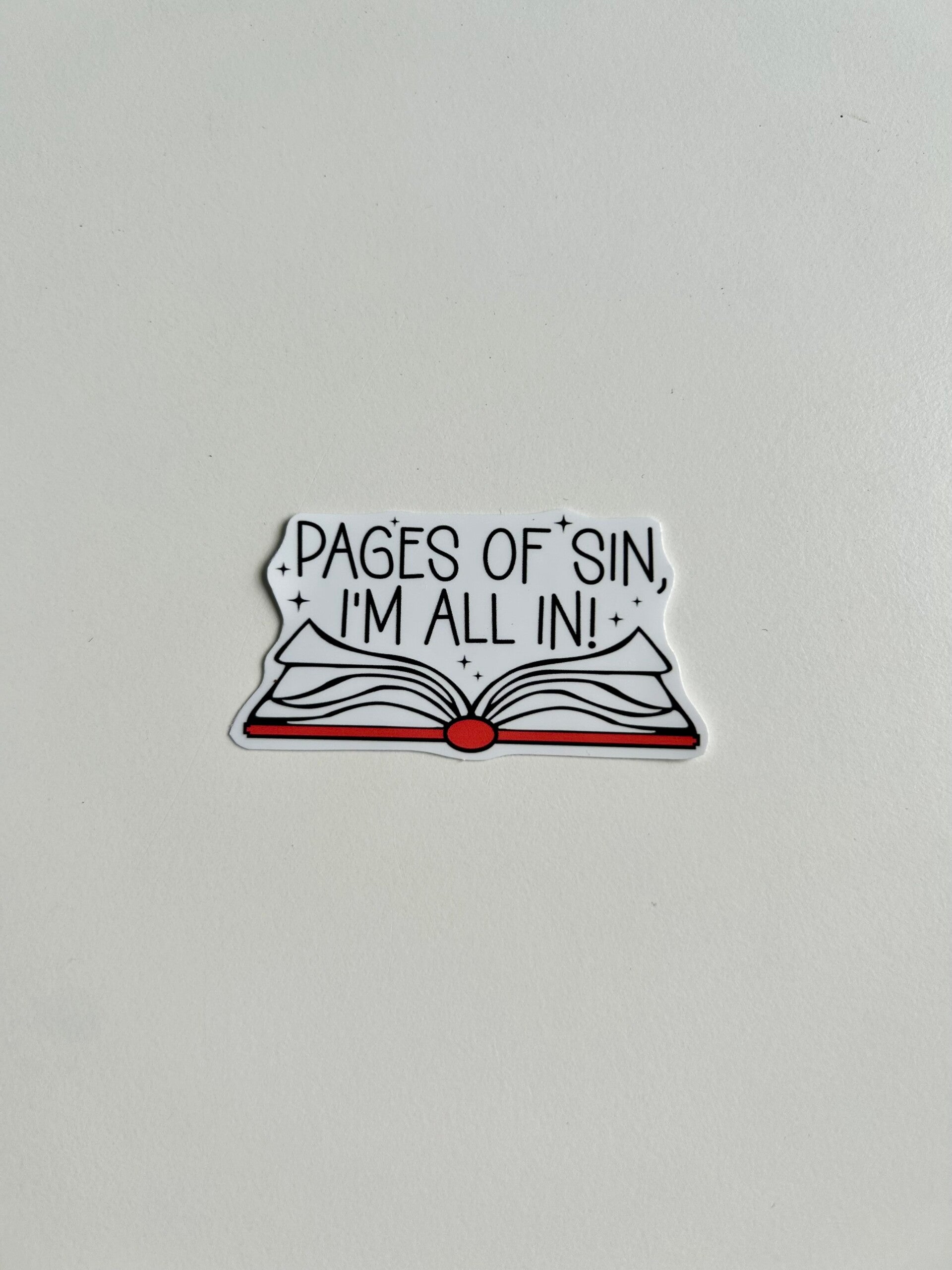 Sticker - Pages of sin I'm all in!