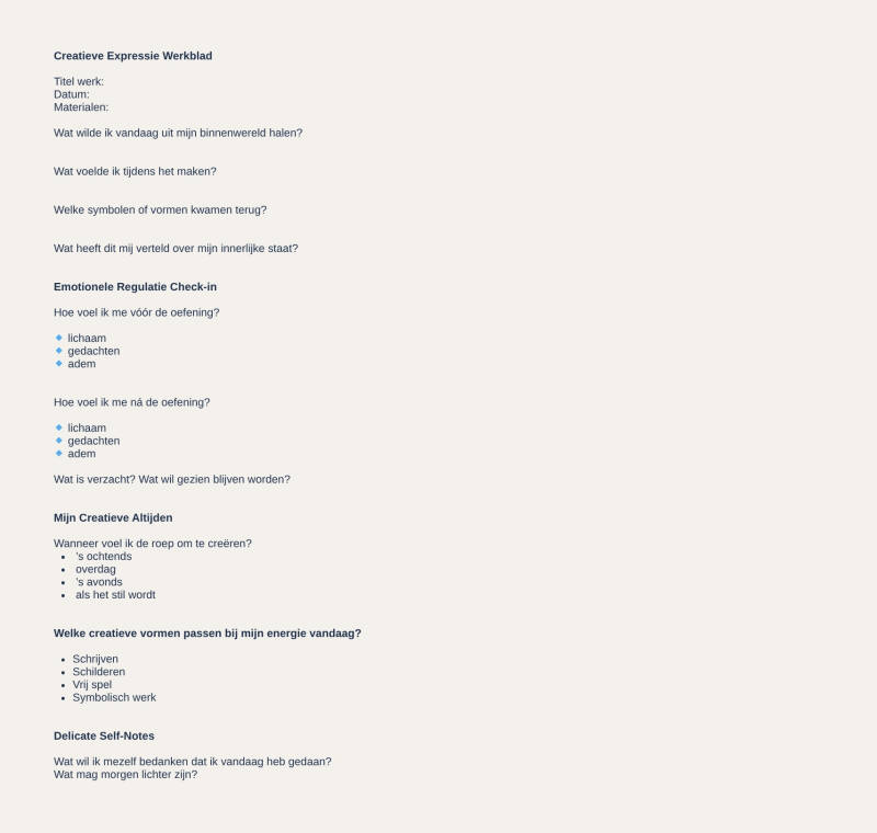 Creatieve Expressie werkblad