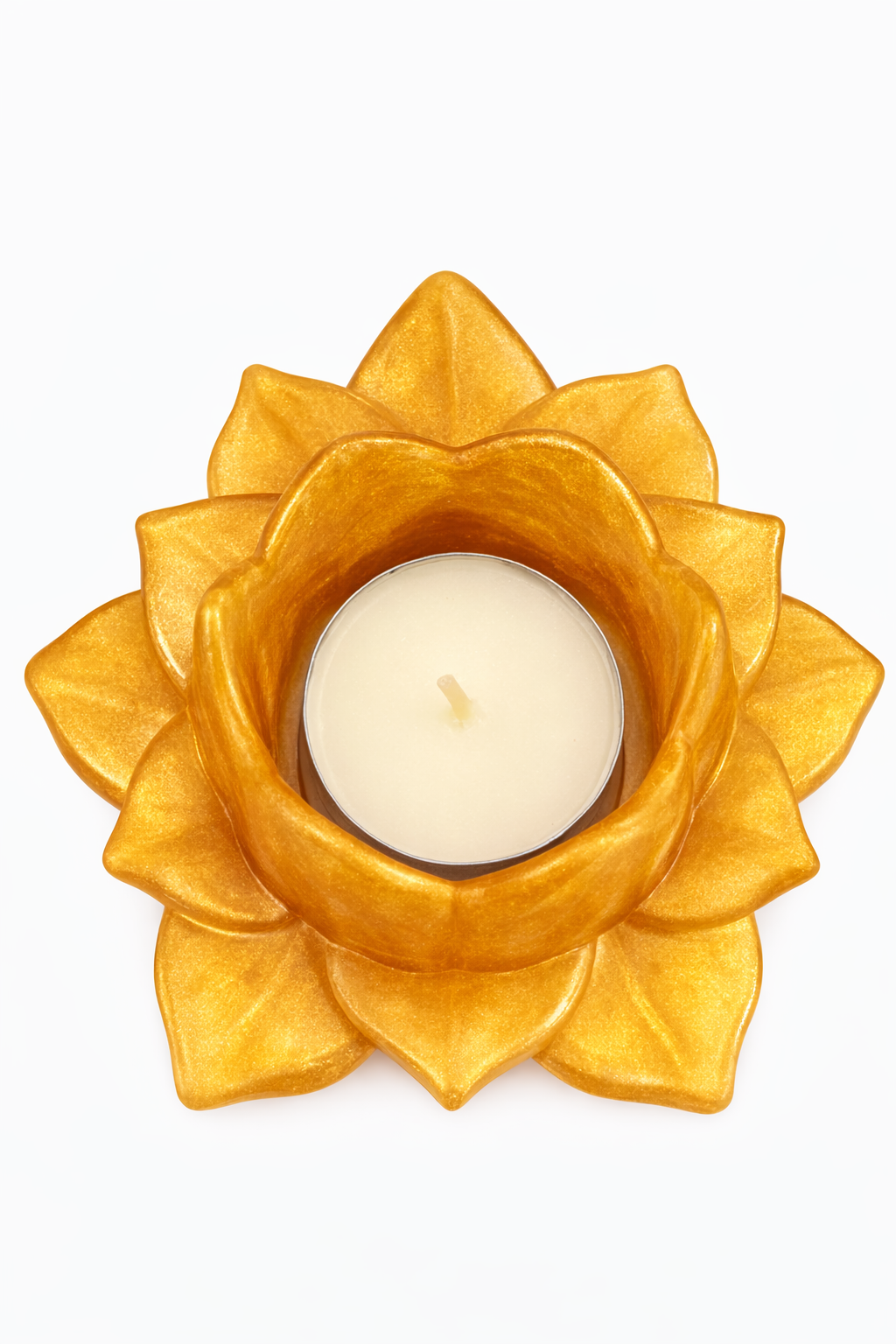 Teelichtform Lotus Gold