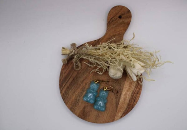 schattige blauwe beertjes oorbellen