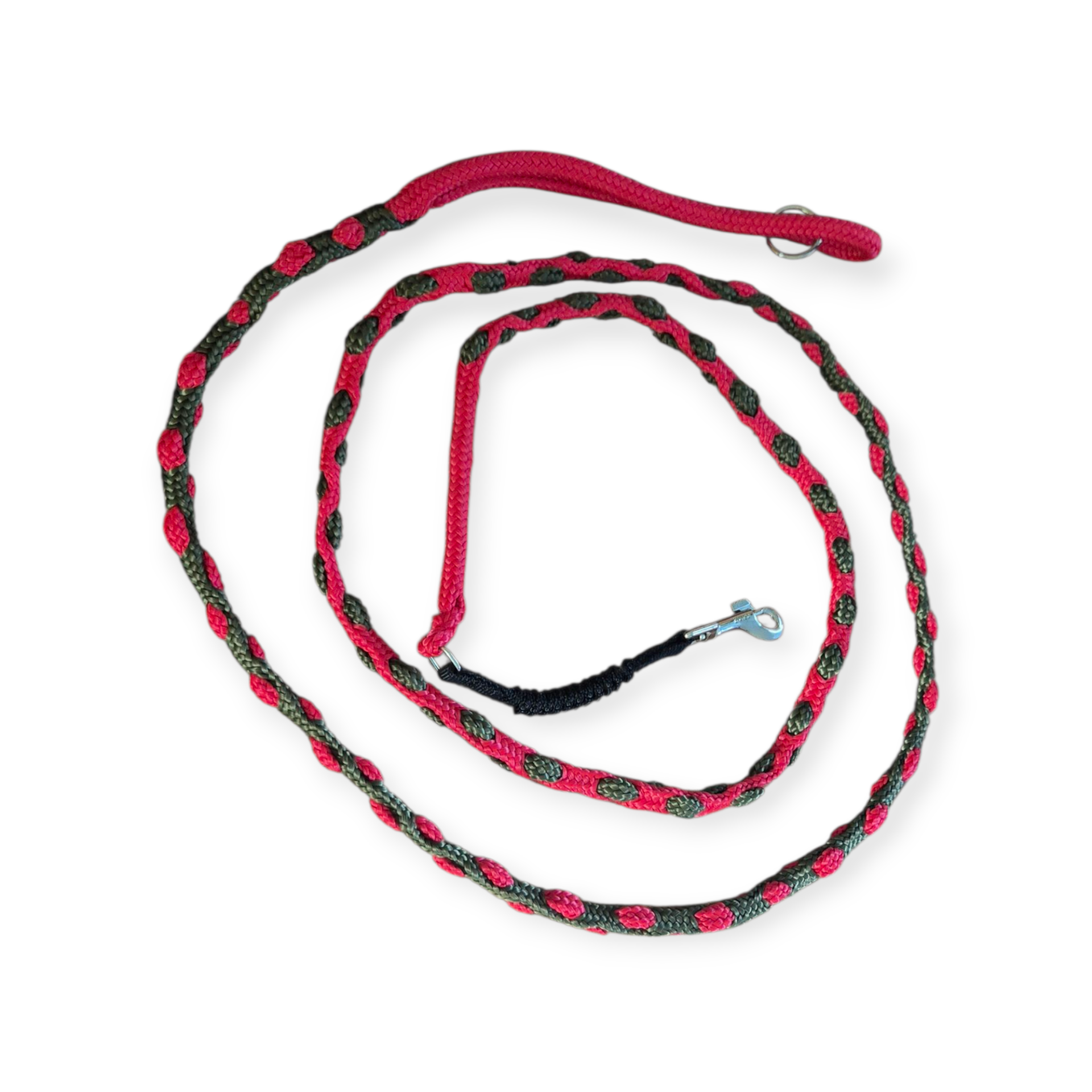 Hondenlijn ppm met schokdemper rood/groen