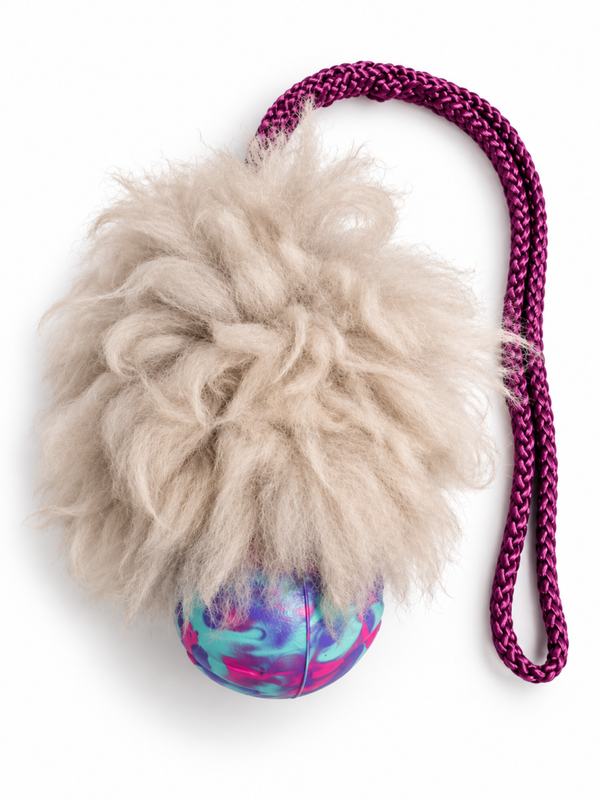 Koira dog collars tugtoy schapenvacht met bal