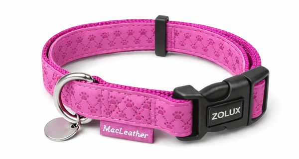 Macleather halsband roze