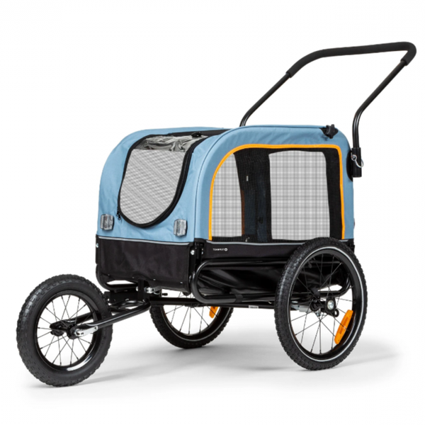 TOPMAST VARIO 2-in-1 hondenaanhanger & hondenbuggy blauw zwart
