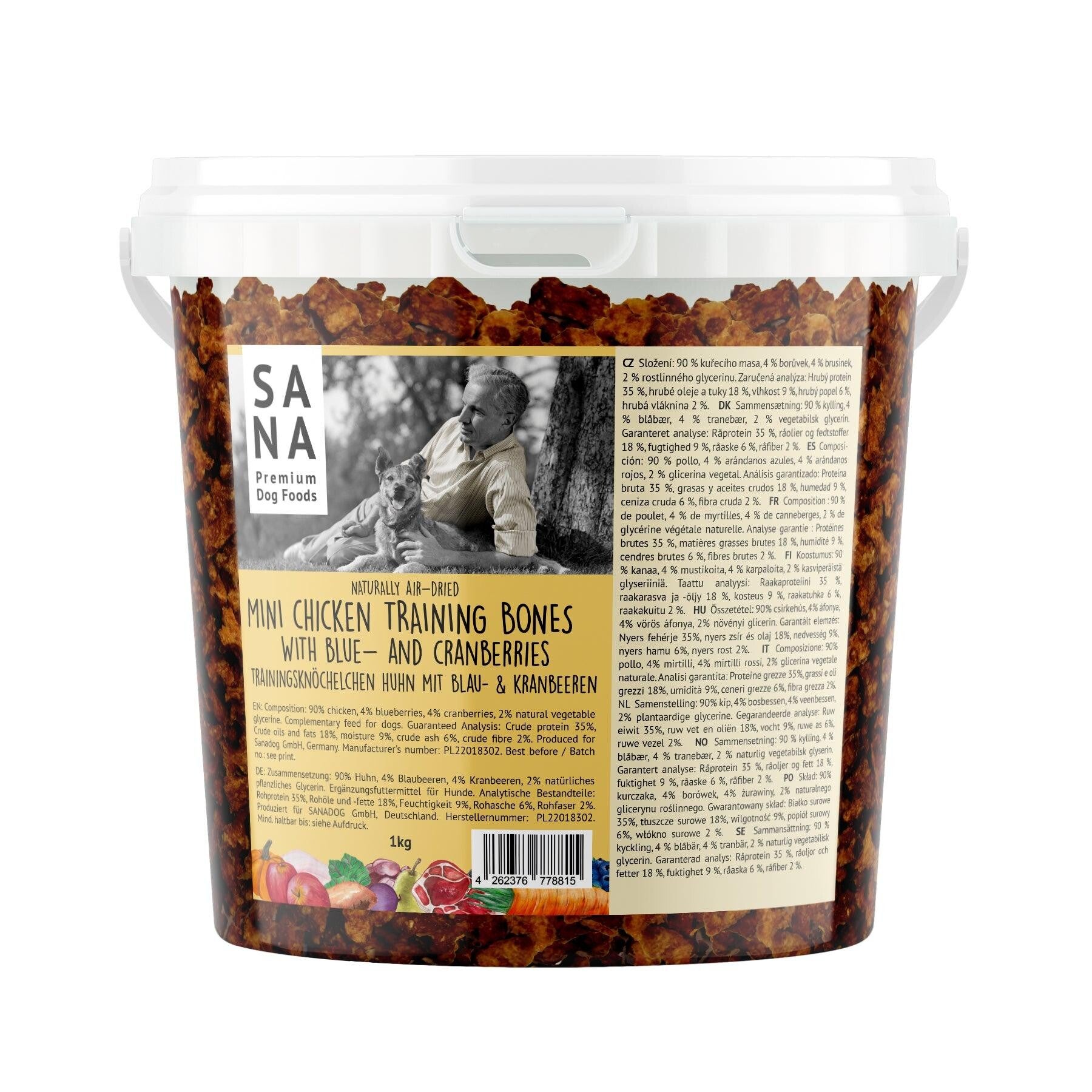 Sanadog trainers kip met blauwe bessen en cranberry's