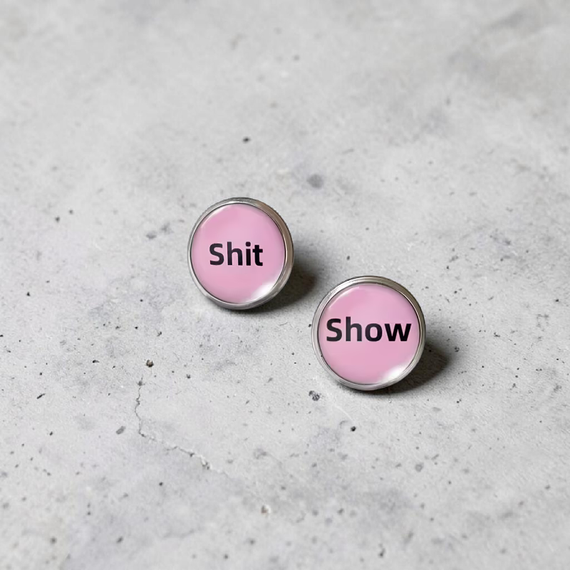 Pink Shit Show Studs