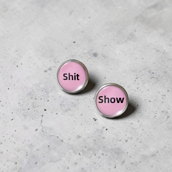 Pink Shit Show Studs