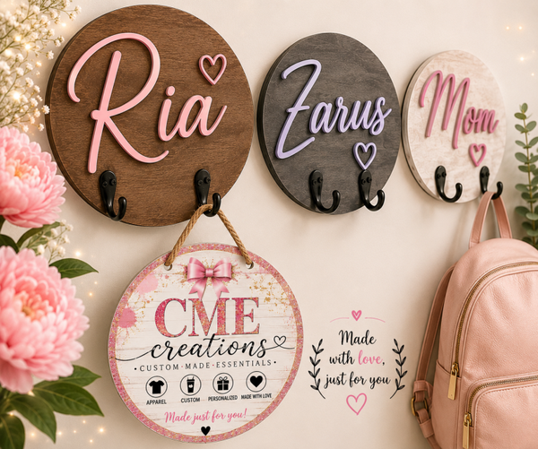 Personalized Wooden Name Wall Hanger – Custom Made by CME Creations ✨