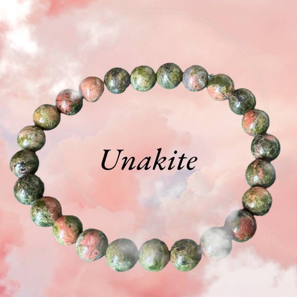 Unakite Crystal Bracelet - Reiki Infused