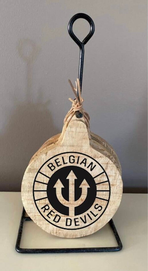 Onderzetters rond / set van 4 stuks : Belgian Red Devils