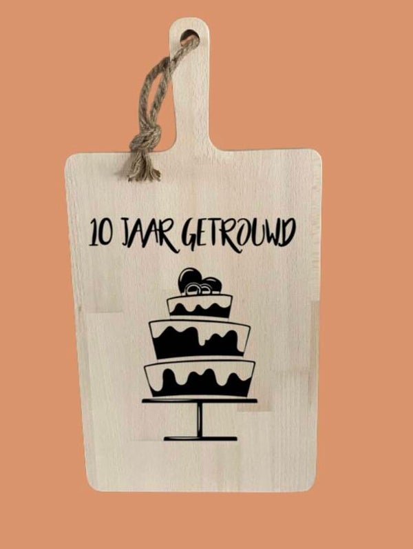 Tapasplank 49 cm : 10 jaar getrouwd
