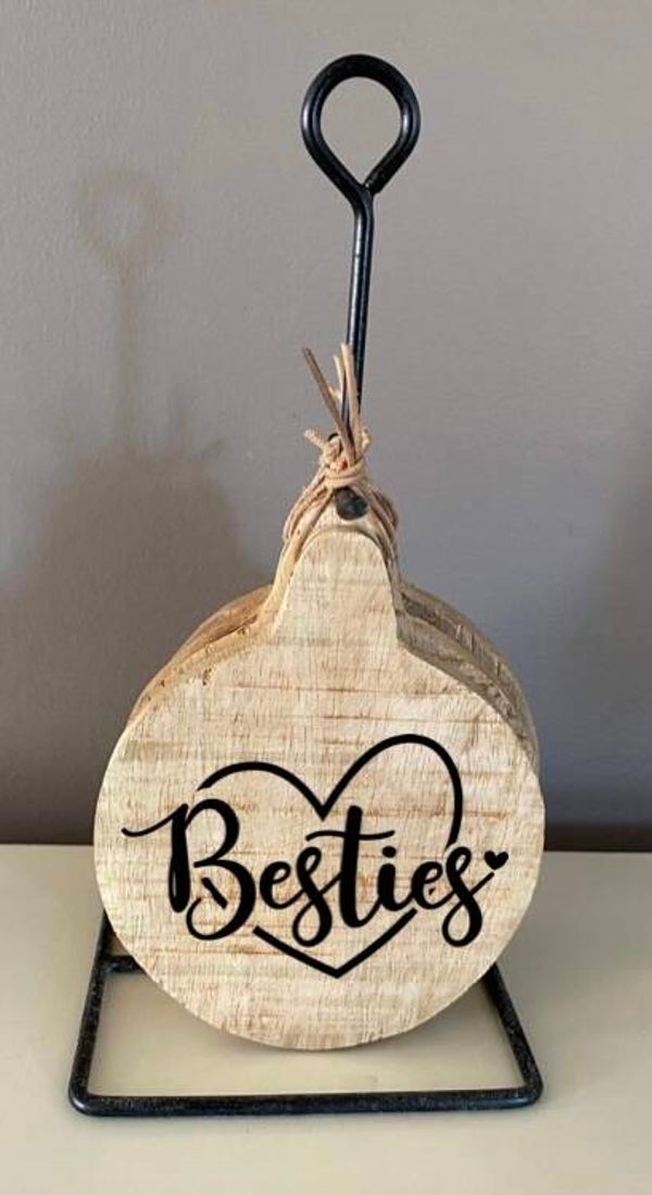 Onderzetters rond / set van 4 stuks : Besties