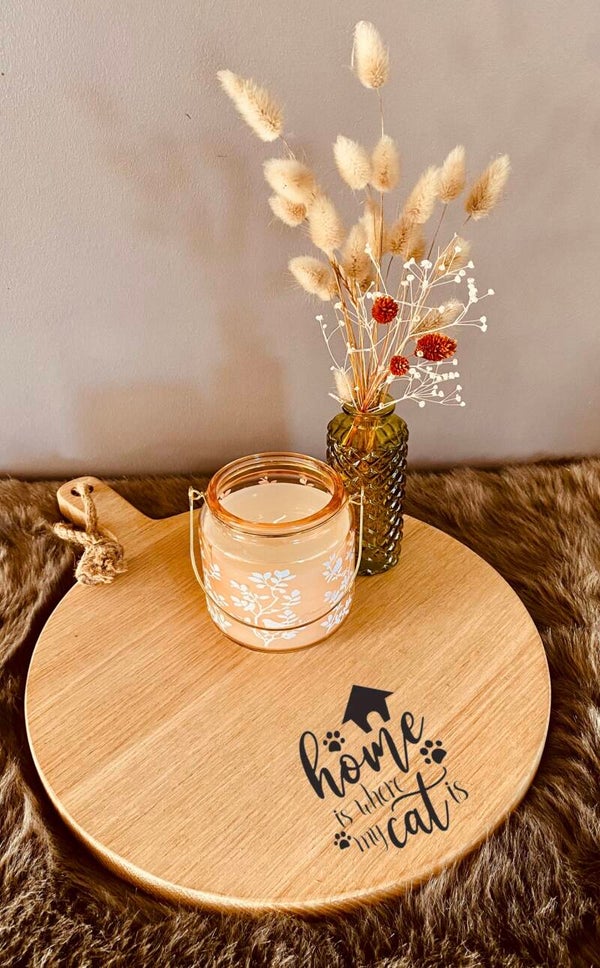 Ronde plank : Home is where my cat is