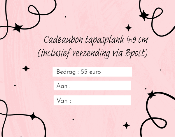 Cadeaubon tapasplank van 49 cm