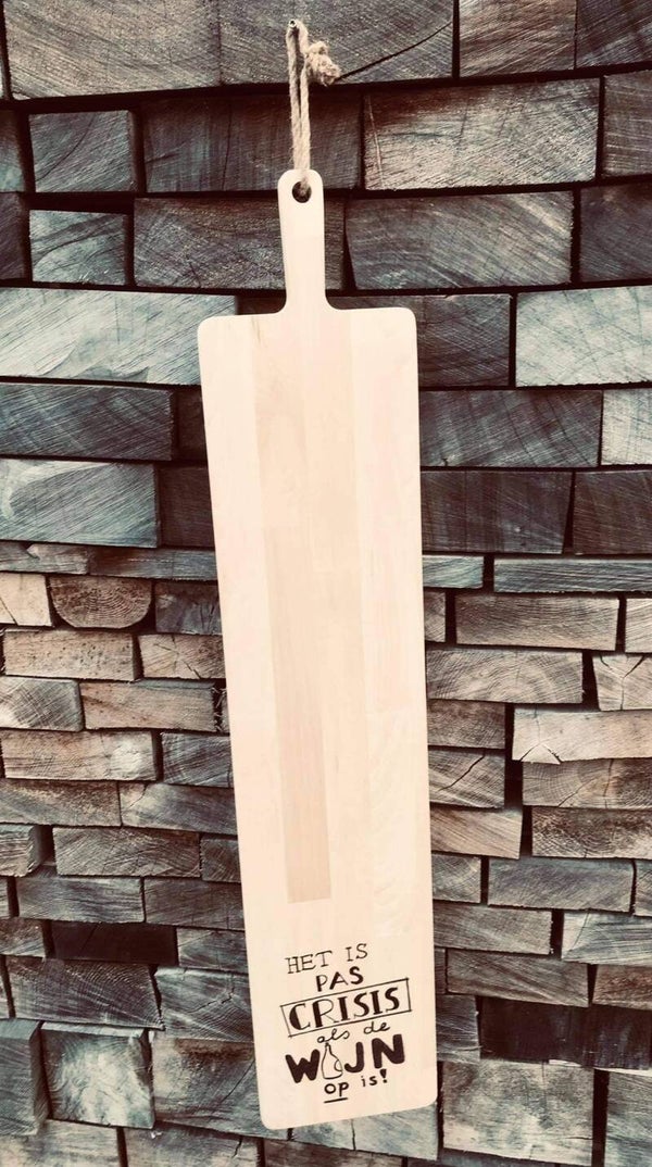 Tapasplank : het is pas crisis als de wijn op is