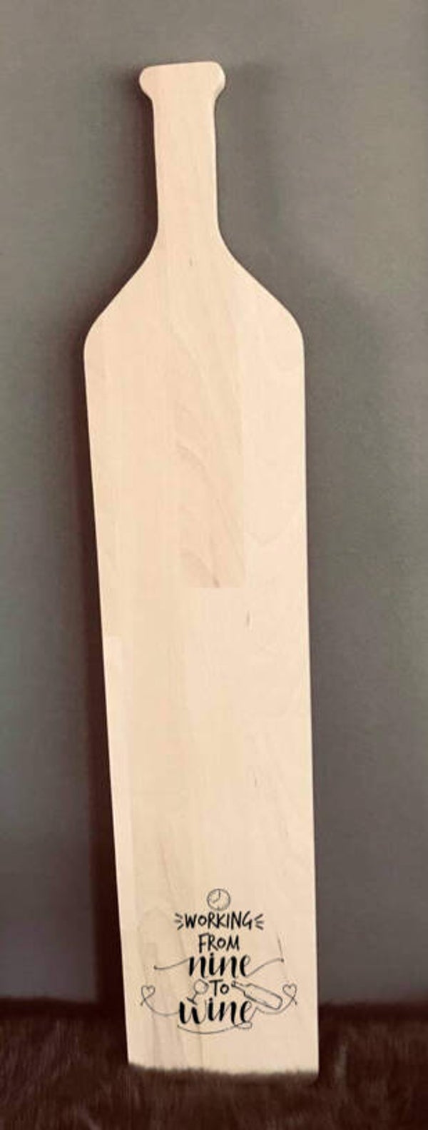 Fles-tapasplank XXL  : working from nine to wine