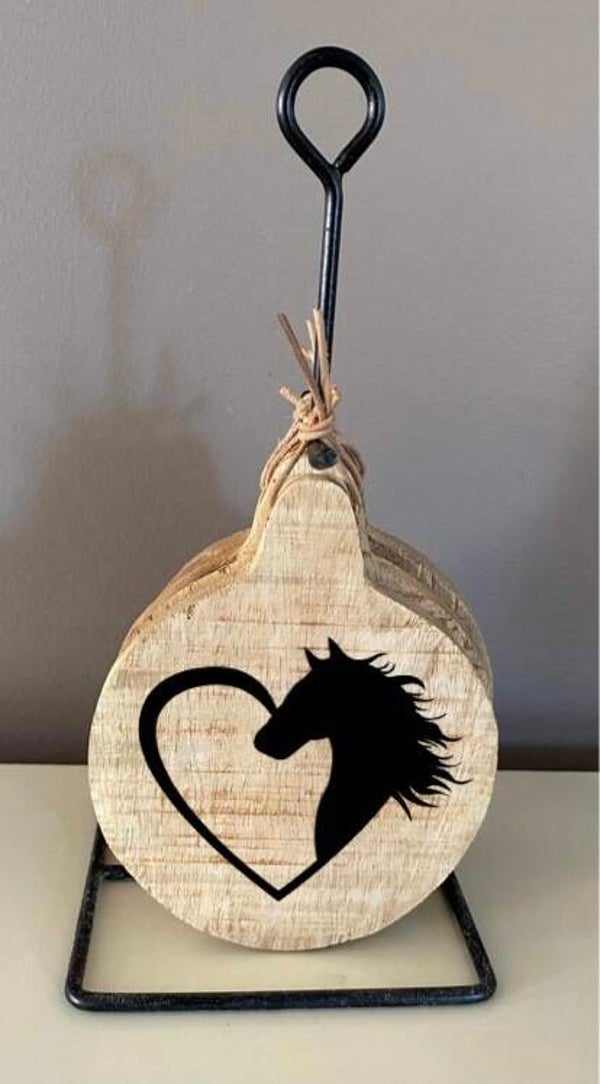 Onderzetters / set van 4 stuks : horse love