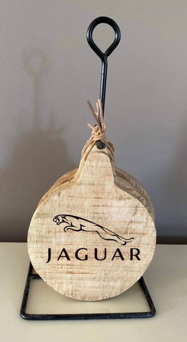 Onderzetters rond / set per 4 stuks : logo Jaguar