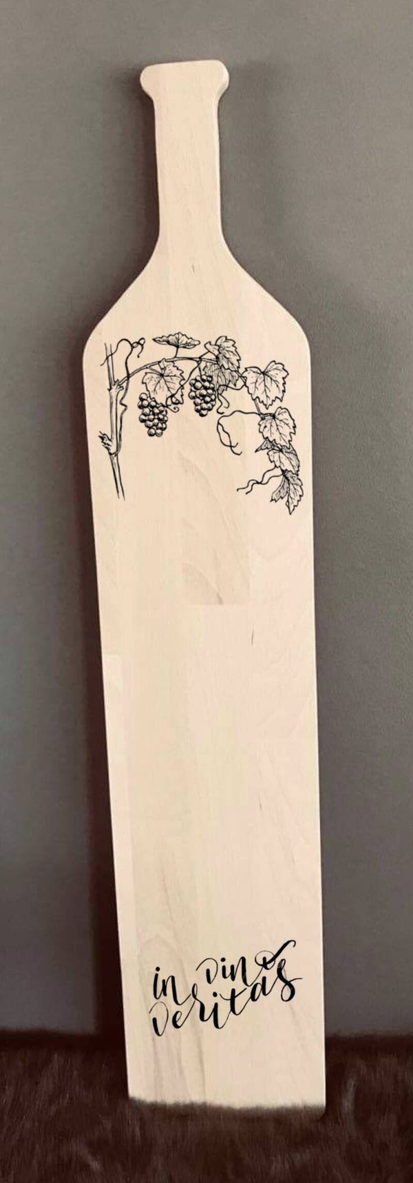 Fles-tapasplank XXL : in vino veritas + druivenrank