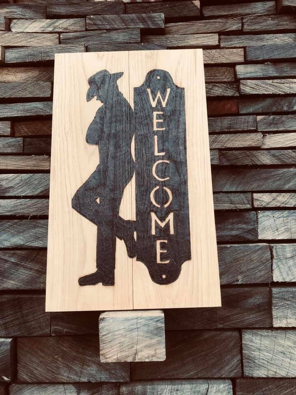 Welkomstbord cowboy
