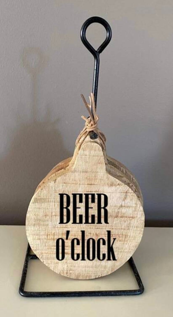 Onderzetters rond / set van 4 stuks : Beer o’clock