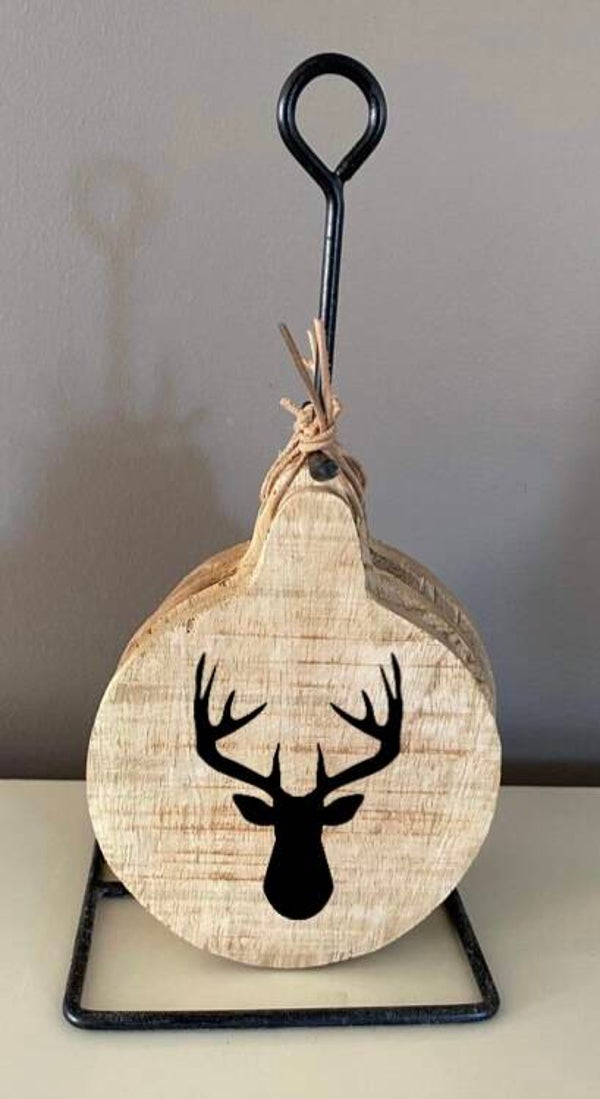 Onderzetters rond / set van 4 stuks : Hert