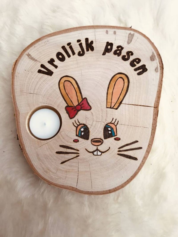 Berkenschijf Pasen Vrolijk Pasen