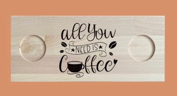 Koffieplankje voor 2 : All you need is love coffee