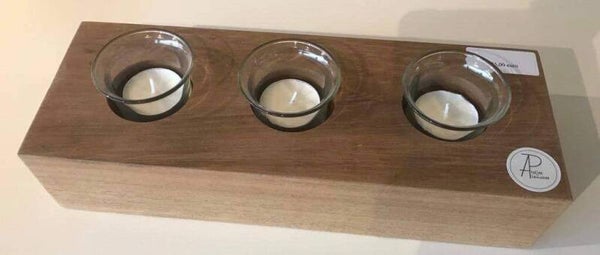 Kaarsenhouder Afromosia rechthoekig