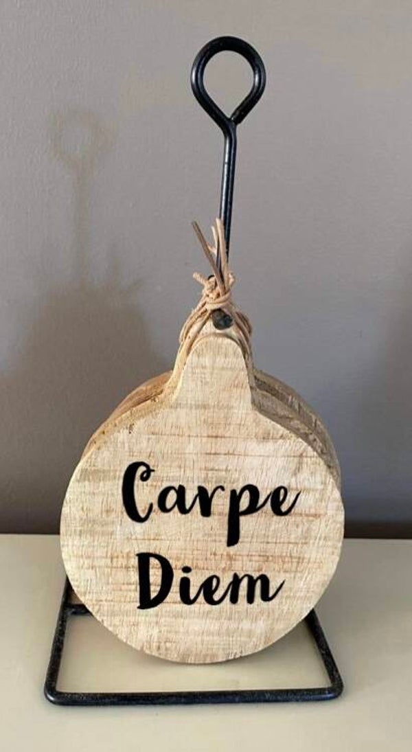 Onderzetters rond / set van 4 stuks : carpe diem