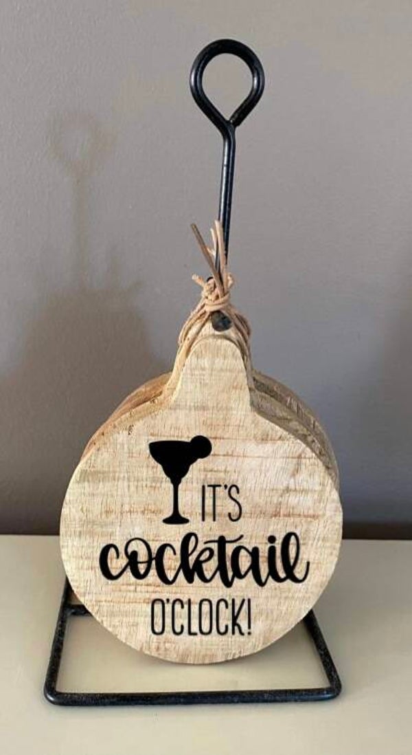 Onderzetters rond / set van 4 stuks : It’s cocktail o’clock