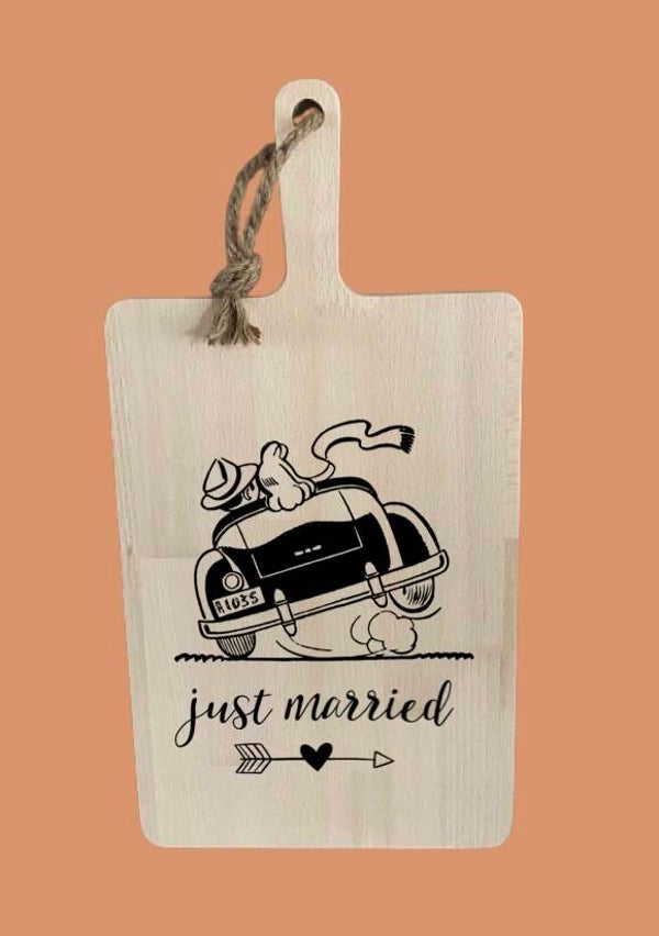 Tapasplank 49 cm : just married