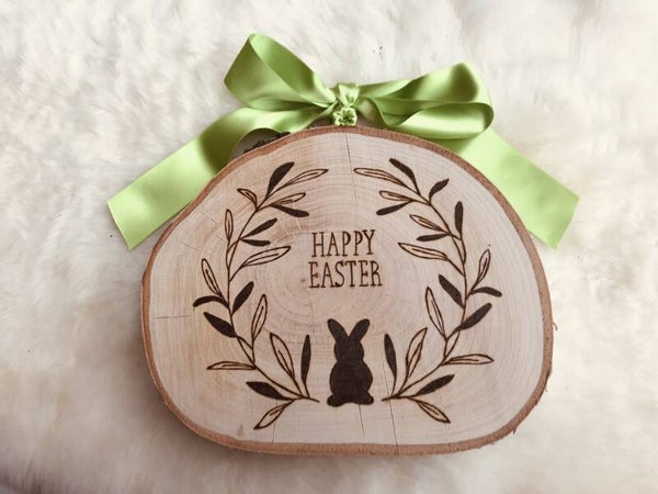 Berkenschijf Pasen Happy Easter