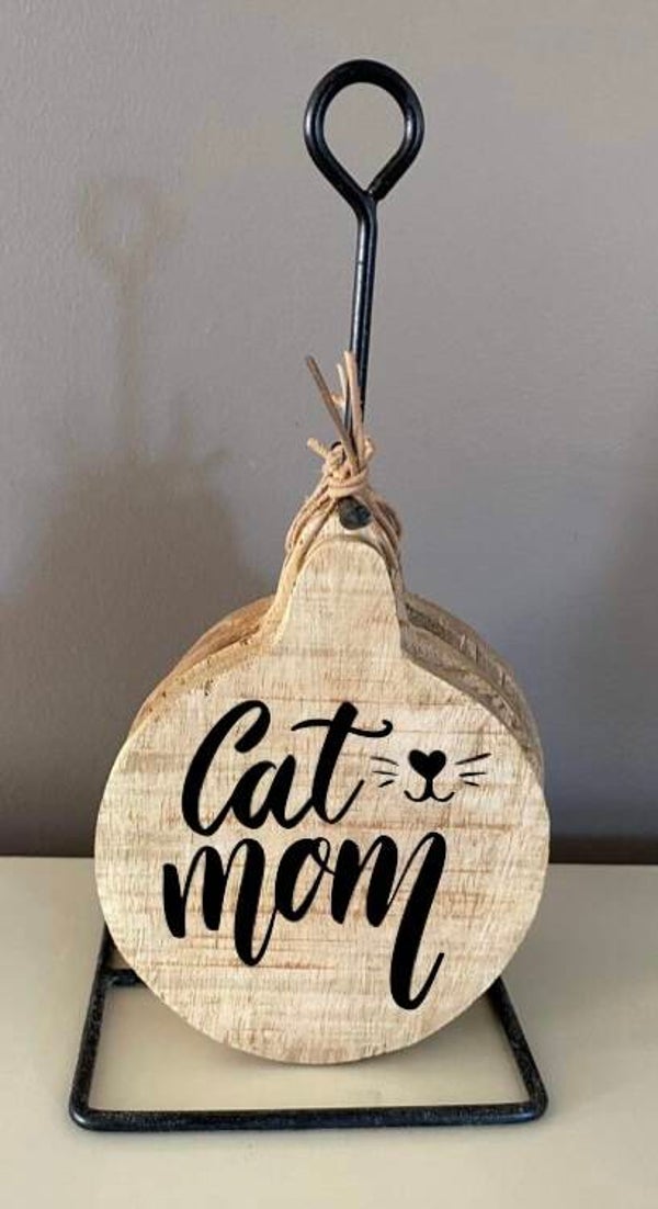 Onderzetters / set van 4 stuks : Cat mom