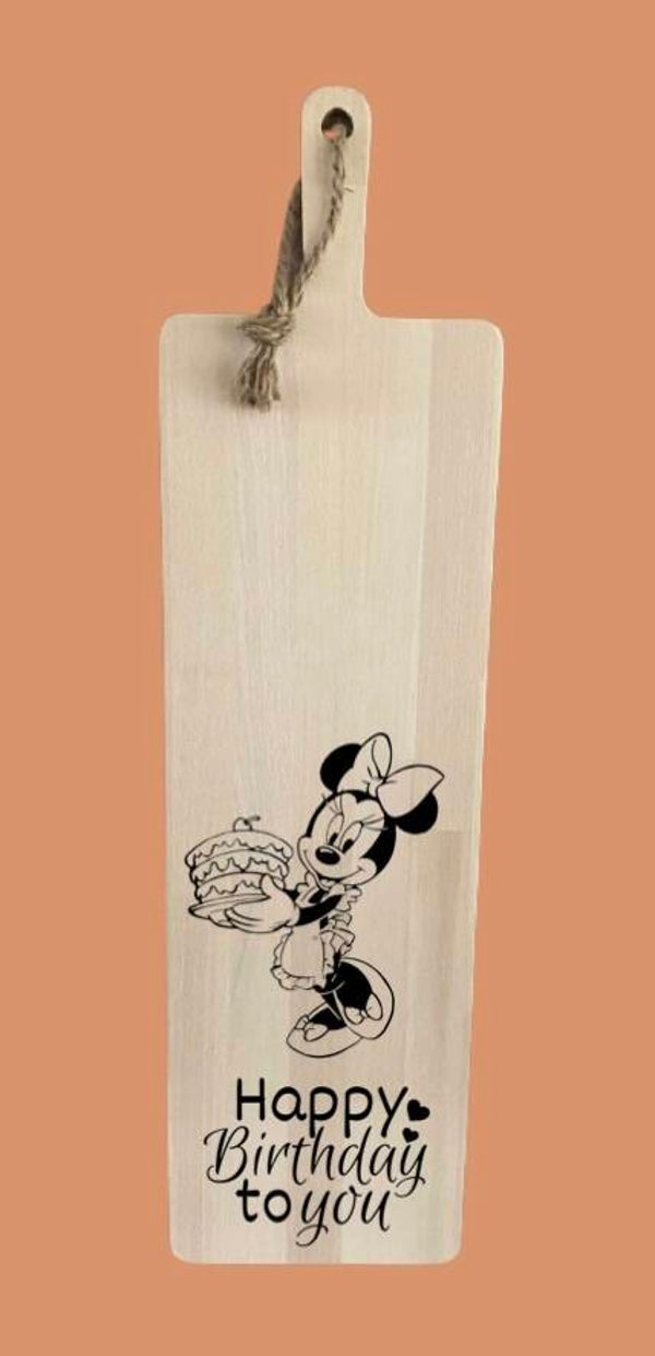Tapasplank 74 cm : Minnie happy birthday