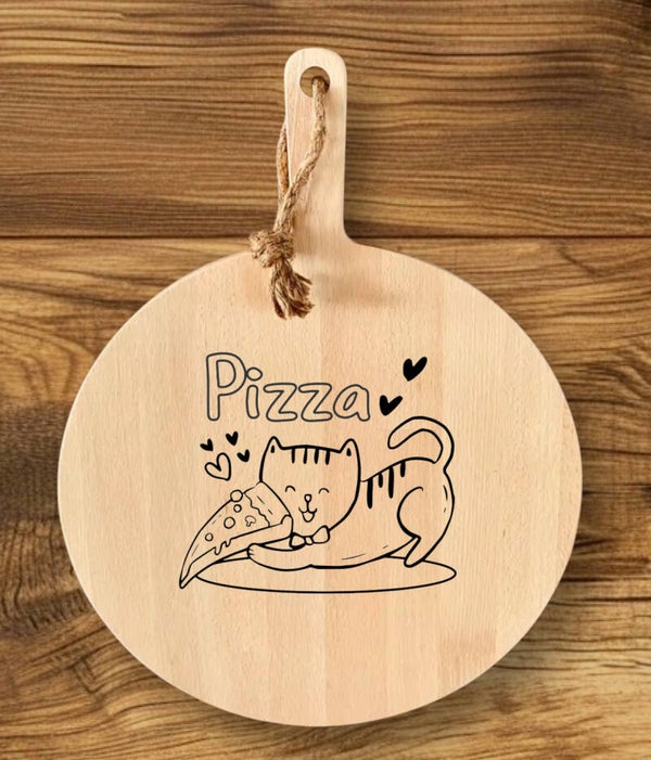 Pizzaplank : Pizza met kat