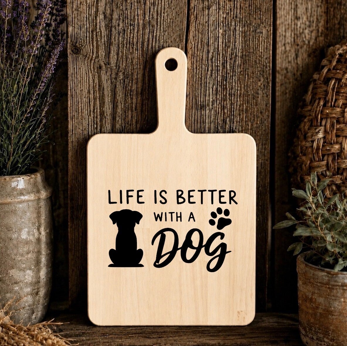 Hapjesplank : Life is better with a dog