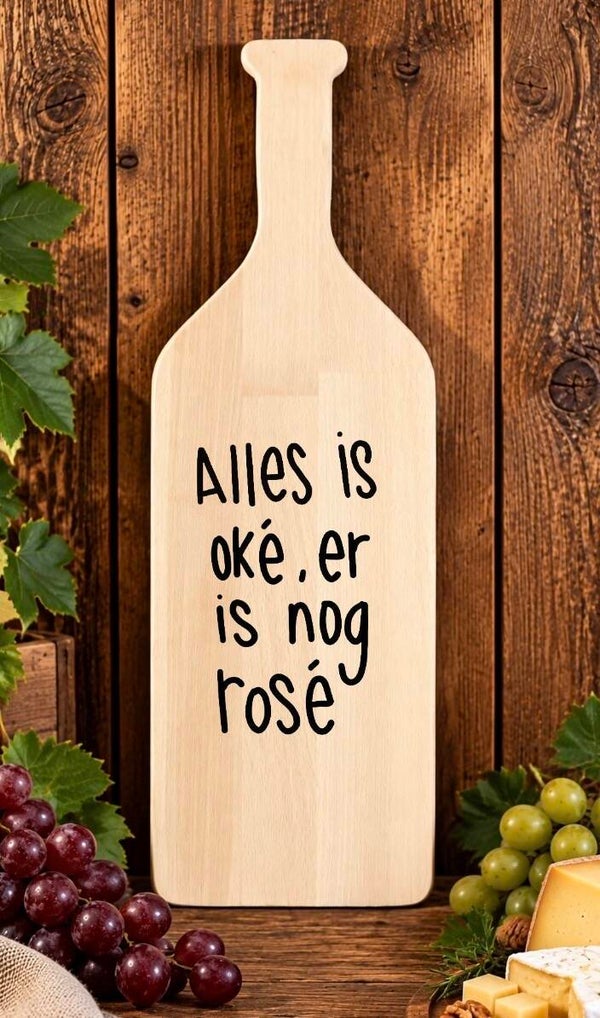 Fles-tapasplank : Alles is oké, er is nog rosé