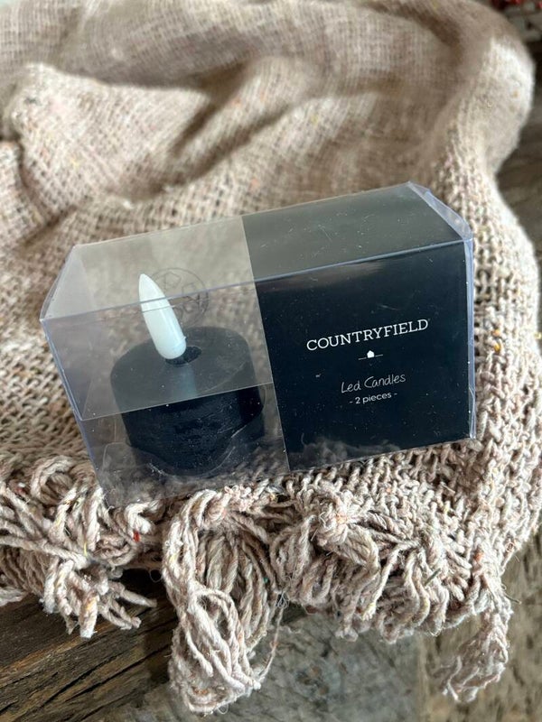 Countryfield waxinelichtjes LED zwart