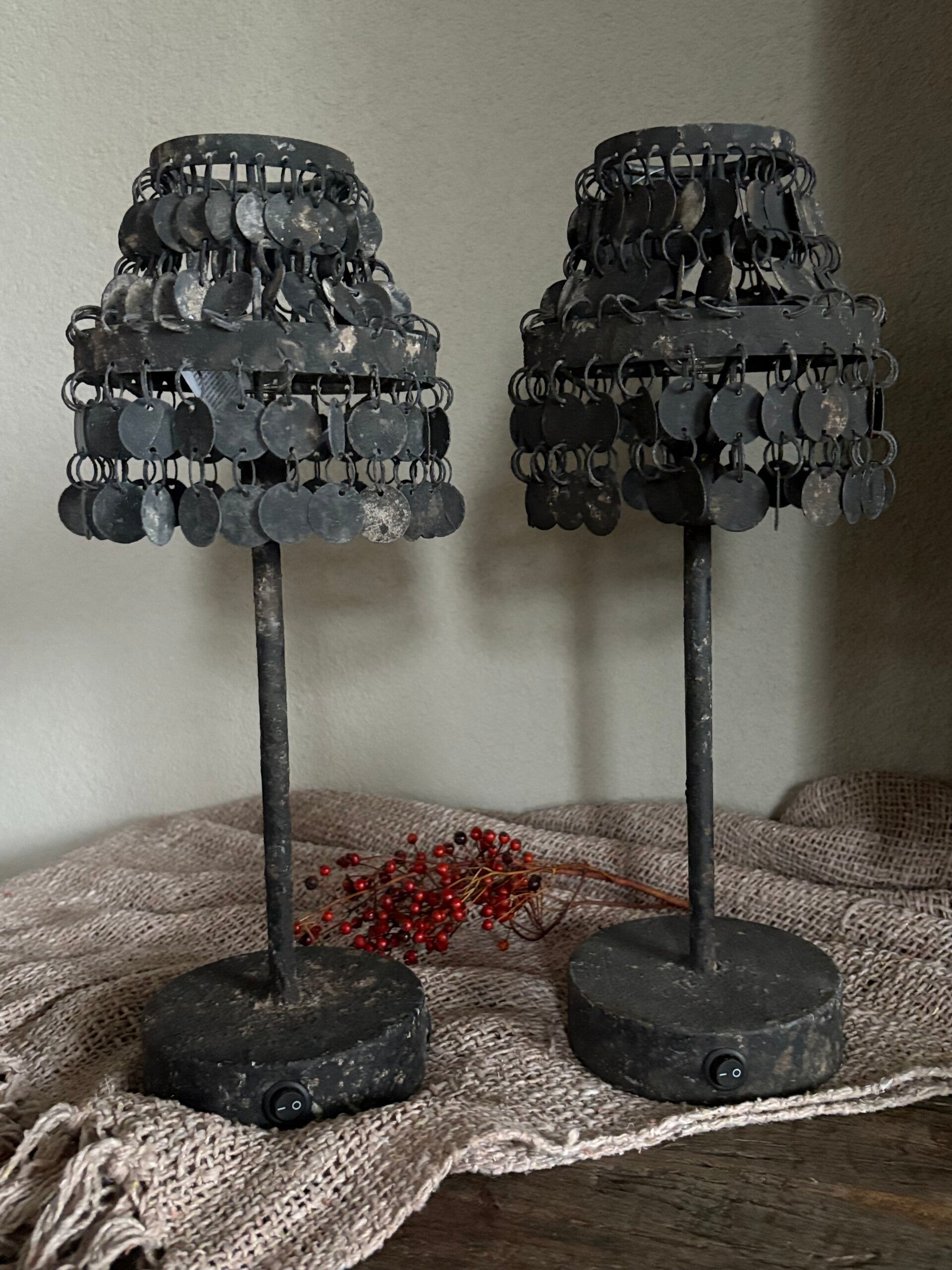 Tafellamp grey muntjes groot